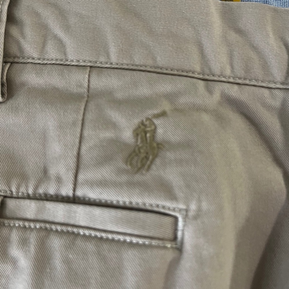 Polo Ralph Lauren Chino Pants Twill Mens 42x32 Khaki Tan Stretch Classic Fit EUC - Picture 11 of 11